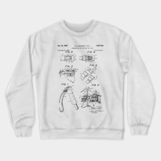 Combination Ski Pole & Ski Black Patent Crewneck Sweatshirt